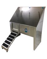 Groomer's Best Walk-Through Bathing Tub with Right Faucet, Left Ramp [48"] 